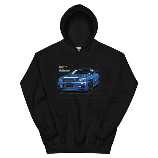 JDM Skyline import drift king Unisex Hoodie