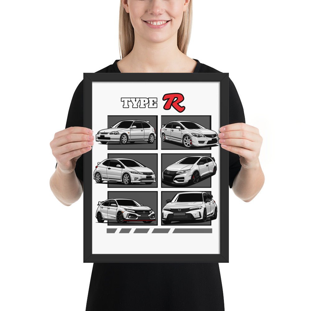 Honda civic inspired, type r fan art Framed poster - ShopKiamond