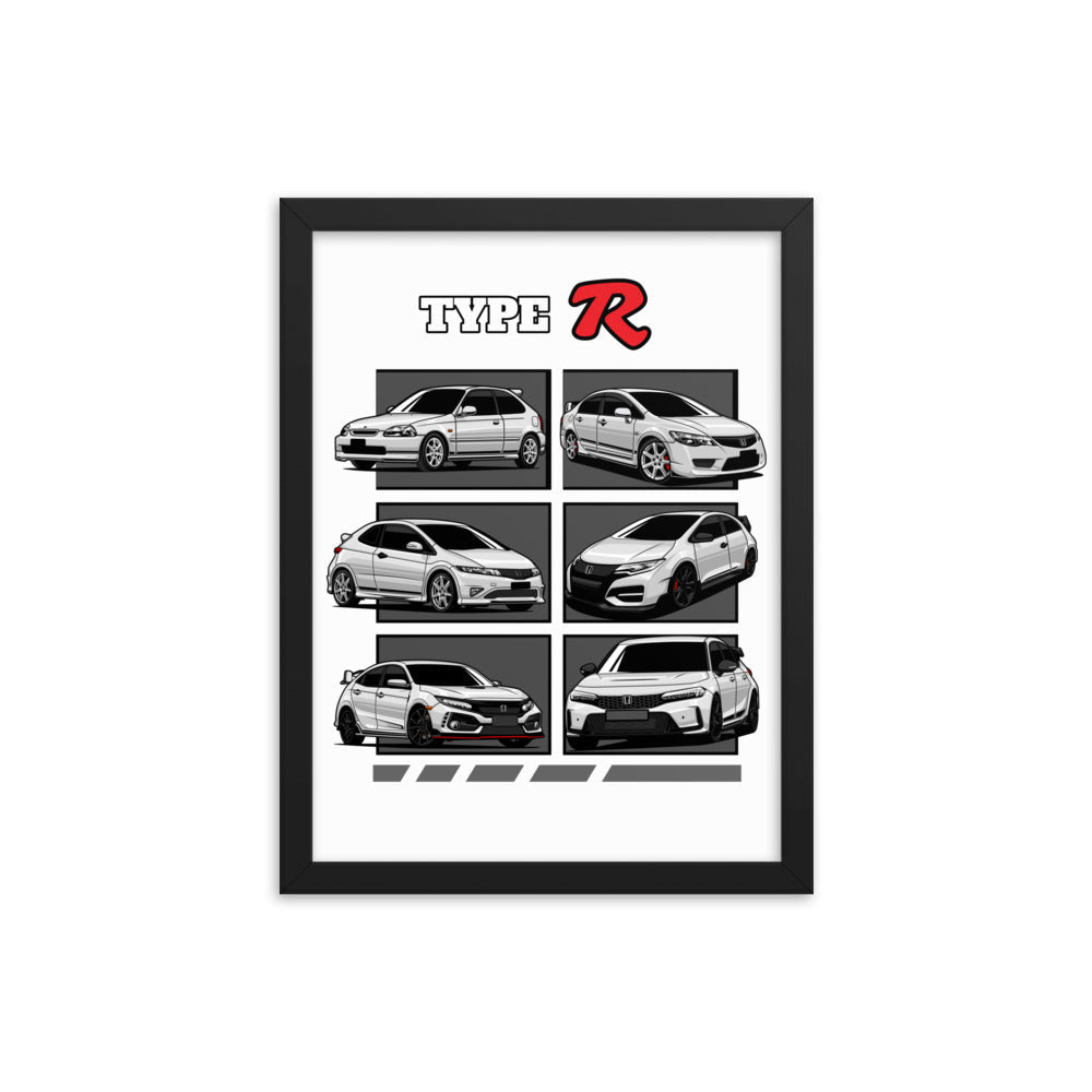 Honda civic inspired, type r fan art Framed poster - ShopKiamond