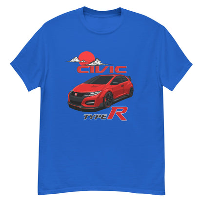 red Honda civic type R fk2 t-shirt japan blue navy light