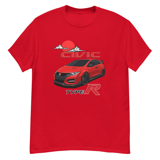 red Honda civic type R fk2 t-shirt japan red