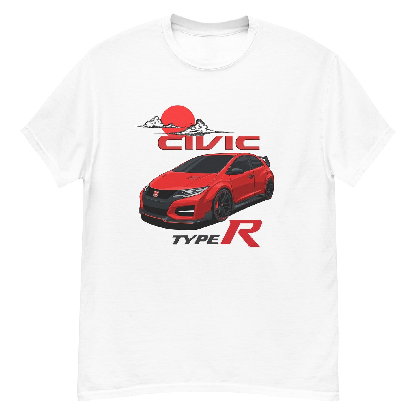 red Honda civic type R fk2 t-shirt japan white